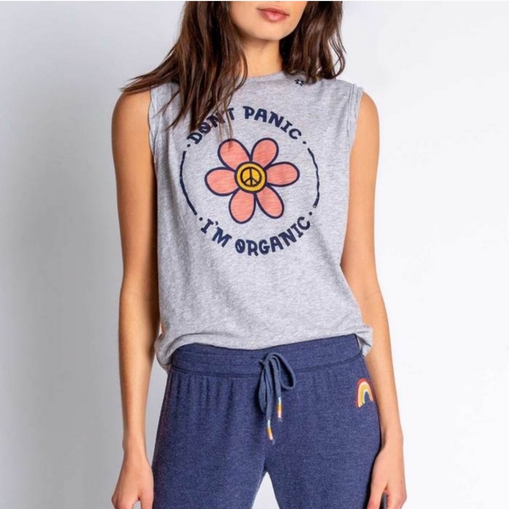 P.J. Salvage "Don't Panic I'm Organic" Tank Top